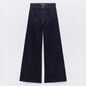 Zara Collection High Waist Marine Straight Pocket Jeans wide leg